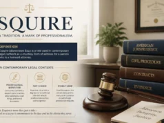 Esquire Meaning Explained: What “Esq.” Really Means, Its Legal History, How Lawyers Use It, and How It Differs From a J.D. or Attorney Title Esquire Meaning