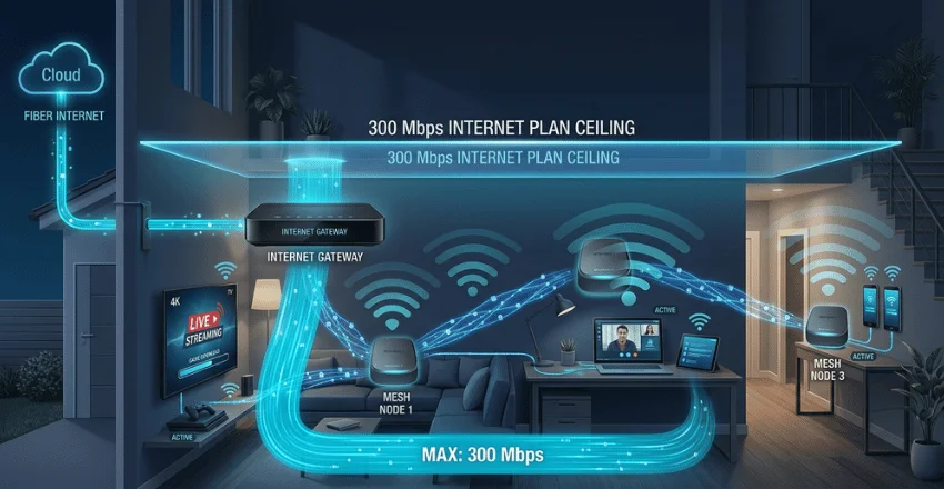 Your internet plan sets the ceiling for best mesh wifi performance.